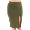 imageWomens and Plus Oh So Soft High Waist Midi Skirt with Side Slit