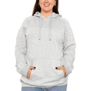 imageSTRETCH IS COMFORT Womens and Plus Size Soft Hoodie with Extra Side Seam Zippered Pocket  Cozy and Functional  S5XHeather Gray