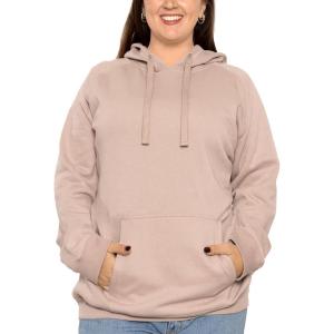 imageSTRETCH IS COMFORT Womens and Plus Size Soft Hoodie with Extra Side Seam Zippered Pocket  Cozy and Functional  S5XTan