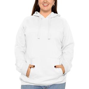 imageSTRETCH IS COMFORT Womens and Plus Size Soft Hoodie with Extra Side Seam Zippered Pocket  Cozy and Functional  S5XWhite