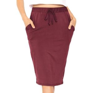 imageWomens Oh So Soft Jogger Skirt with Pockets  Small3XBurgundy