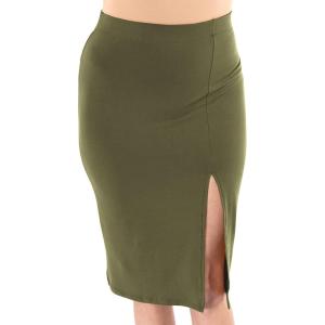 imageWomens and Plus Oh So Soft High Waist Midi Skirt with Side Slit