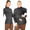 imageSTRETCH IS COMFORT Womens Oh So Soft Classic Fit Long Sleeve Mock Neck Top Black Medium