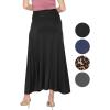 imageSTRETCH IS COMFORT Womens ampamp Plus Size Knee and Ankle Length Ruched Waist Flowy Skirt  Soft ampamp Lightweight  Sizes S  5XBlack