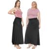 imageSTRETCH IS COMFORT Womens ampamp Plus Size Knee and Ankle Length Ruched Waist Flowy Skirt  Soft ampamp Lightweight  Sizes S  5XBlack