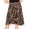 imageSTRETCH IS COMFORT Womens ampamp Plus Size Knee and Ankle Length Ruched Waist Flowy Skirt  Soft ampamp Lightweight  Sizes S  5XBrown Leopard