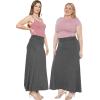 imageSTRETCH IS COMFORT Womens ampamp Plus Size Knee and Ankle Length Ruched Waist Flowy Skirt  Soft ampamp Lightweight  Sizes S  5XCharcoal Gray