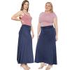 imageSTRETCH IS COMFORT Womens ampamp Plus Size Knee and Ankle Length Ruched Waist Flowy Skirt  Soft ampamp Lightweight  Sizes S  5XNavy Blue
