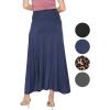 imageSTRETCH IS COMFORT Womens ampamp Plus Size Knee and Ankle Length Ruched Waist Flowy Skirt  Soft ampamp Lightweight  Sizes S  5XNavy Blue