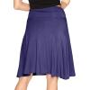 imageSTRETCH IS COMFORT Womens ampamp Plus Size Knee and Ankle Length Ruched Waist Flowy Skirt  Soft ampamp Lightweight  Sizes S  5XNavy Blue