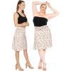imageSTRETCH IS COMFORT Womens ampamp Plus Size Knee and Ankle Length Ruched Waist Flowy Skirt  Soft ampamp Lightweight  Sizes S  5XPink Rose Vine