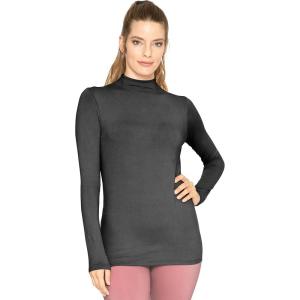 imageSTRETCH IS COMFORT Womens Oh So Soft Classic Fit Long Sleeve Mock Neck Top Black Medium