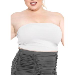 imageSTRETCH IS COMFORT Womens Regular and Plus Size Crop Tube Top  Sizes Small  5XWhite