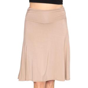 imageSTRETCH IS COMFORT Womens ampamp Plus Size Knee and Ankle Length Ruched Waist Flowy Skirt  Soft ampamp Lightweight  Sizes S  5XBeige