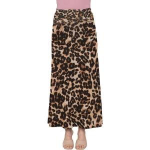 imageSTRETCH IS COMFORT Womens ampamp Plus Size Knee and Ankle Length Ruched Waist Flowy Skirt  Soft ampamp Lightweight  Sizes S  5XBrown Leopard