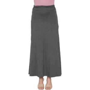 imageSTRETCH IS COMFORT Womens ampamp Plus Size Knee and Ankle Length Ruched Waist Flowy Skirt  Soft ampamp Lightweight  Sizes S  5XCharcoal Gray