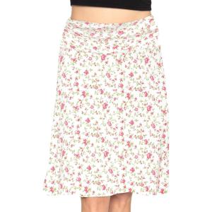 imageSTRETCH IS COMFORT Womens ampamp Plus Size Knee and Ankle Length Ruched Waist Flowy Skirt  Soft ampamp Lightweight  Sizes S  5XPink Rose Vine