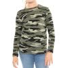 imageSTRETCH IS COMFORT Youth Girls Oh So Soft Long Sleeve Crew Neck Top  Sizes 216  Essential BasicsGreen Camo