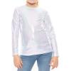 imageSTRETCH IS COMFORT Youth Girls Oh So Soft Long Sleeve Crew Neck Top  Sizes 216  Essential BasicsHolographic Silver