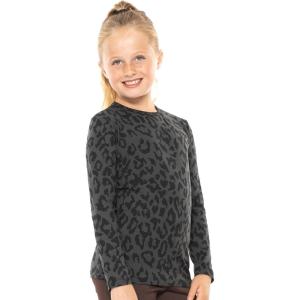 imageSTRETCH IS COMFORT Youth Girls Oh So Soft Long Sleeve Crew Neck Top  Sizes 216  Essential BasicsBlack Cheetah