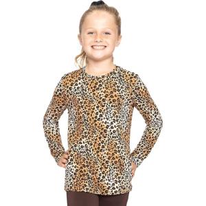 imageSTRETCH IS COMFORT Youth Girls Oh So Soft Long Sleeve Crew Neck Top  Sizes 216  Essential BasicsBrown Cheetah