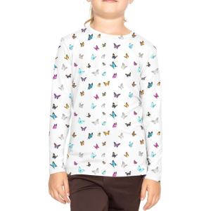 imageSTRETCH IS COMFORT Youth Girls Oh So Soft Long Sleeve Crew Neck Top  Sizes 216  Essential BasicsButterfly