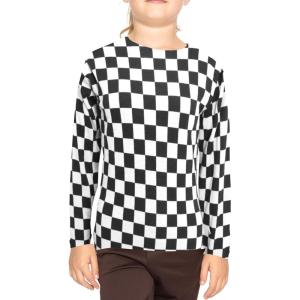 imageSTRETCH IS COMFORT Youth Girls Oh So Soft Long Sleeve Crew Neck Top  Sizes 216  Essential BasicsCheckered Black and White