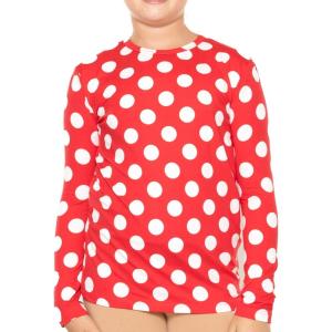 imageSTRETCH IS COMFORT Youth Girls Oh So Soft Long Sleeve Crew Neck Top  Sizes 216  Essential BasicsRed White Polkadot