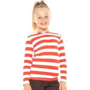 imageSTRETCH IS COMFORT Youth Girls Oh So Soft Long Sleeve Crew Neck Top  Sizes 216  Essential BasicsRed White Stripes