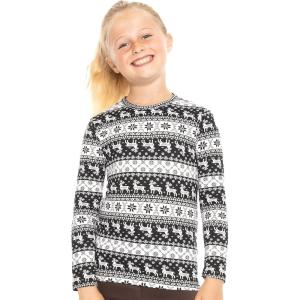 imageSTRETCH IS COMFORT Youth Girls Oh So Soft Long Sleeve Crew Neck Top  Sizes 216  Essential BasicsReindeer