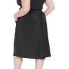 imageSTRETCH IS COMFORT Womens and Plus Size Casual Ruched Below Knee Length Midi Skirt with PocketsBlack