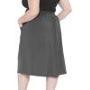 imageSTRETCH IS COMFORT Womens and Plus Size Casual Ruched Below Knee Length Midi Skirt with PocketsCharcoal Gray