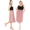 imageSTRETCH IS COMFORT Womens and Plus Size Casual Ruched Below Knee Length Midi Skirt with PocketsMauve
