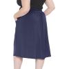 imageSTRETCH IS COMFORT Womens and Plus Size Casual Ruched Below Knee Length Midi Skirt with PocketsNavy Blue