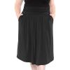 imageSTRETCH IS COMFORT Womens and Plus Size Casual Ruched Below Knee Length Midi Skirt with PocketsBlack