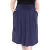 imageSTRETCH IS COMFORT Womens and Plus Size Casual Ruched Below Knee Length Midi Skirt with PocketsNavy Blue