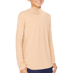 imageSTRETCH IS COMFORT Youth Boys Oh So Soft Long Sleeve Mock Neck Top  416Beige