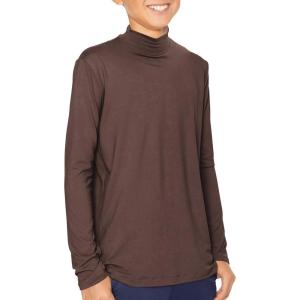 imageSTRETCH IS COMFORT Youth Boys Oh So Soft Long Sleeve Mock Neck Top  416Brown