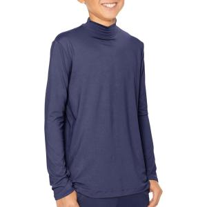 imageSTRETCH IS COMFORT Youth Boys Oh So Soft Long Sleeve Mock Neck Top  416Navy Blue