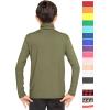 imageSTRETCH IS COMFORT Oh So Soft Boys Long Sleeve Poly Spandex TurtleneckOlive Green
