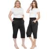 imageSTRETCH IS COMFORT Womens Straight Leg and Flowy Gaucho Pants with Pockets  Small5XBlack
