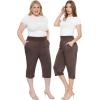 imageSTRETCH IS COMFORT Womens Straight Leg and Flowy Gaucho Pants with Pockets  Small5XBrown