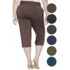 imageSTRETCH IS COMFORT Womens Straight Leg and Flowy Gaucho Pants with Pockets  Small5XBrown
