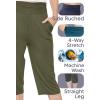 imageSTRETCH IS COMFORT Womens Straight Leg and Flowy Gaucho Pants with Pockets  Small5XCharcoal Gray