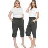 imageSTRETCH IS COMFORT Womens Straight Leg and Flowy Gaucho Pants with Pockets  Small5XCharcoal Gray
