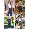 imageSTRETCH IS COMFORT Womens Straight Leg and Flowy Gaucho Pants with Pockets  Small5XCharcoal Gray