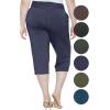 imageSTRETCH IS COMFORT Womens Straight Leg and Flowy Gaucho Pants with Pockets  Small5XNavy Blue