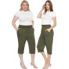 imageSTRETCH IS COMFORT Womens Straight Leg and Flowy Gaucho Pants with Pockets  Small5XOlive Green
