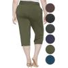 imageSTRETCH IS COMFORT Womens Straight Leg and Flowy Gaucho Pants with Pockets  Small5XOlive Green