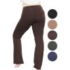 imageSTRETCH IS COMFORT Women Plus Size High Waist Cotton Bootcut Yoga Pants  XL7XBrown